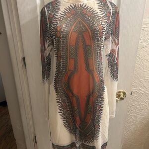 Bohemian Long Sleeve Dress - Multicolor